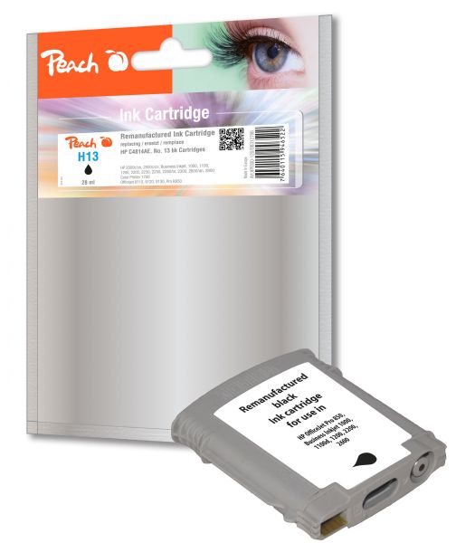 Peach Tintenpatrone schwarz kompatibel zu HP No. 13, C4814AE