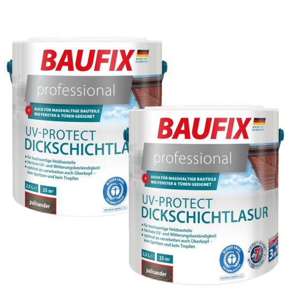 BAUFIX professional UV-Protect Dickschichtlasur palisander 2er Set
