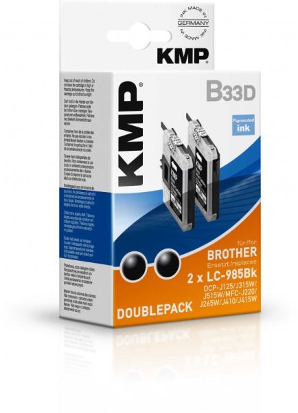 KMP B33D Tintenpatrone ersetzt Brother LC985BK