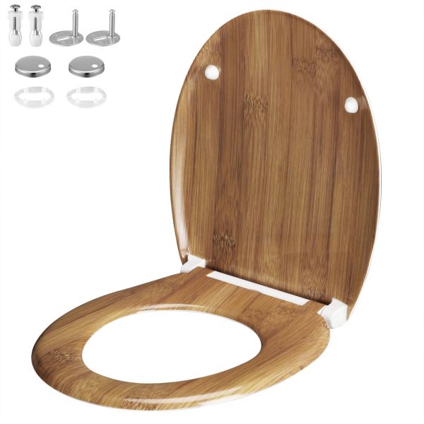 Casaria® Toilettensitz Bambus mit Absenkautomatik