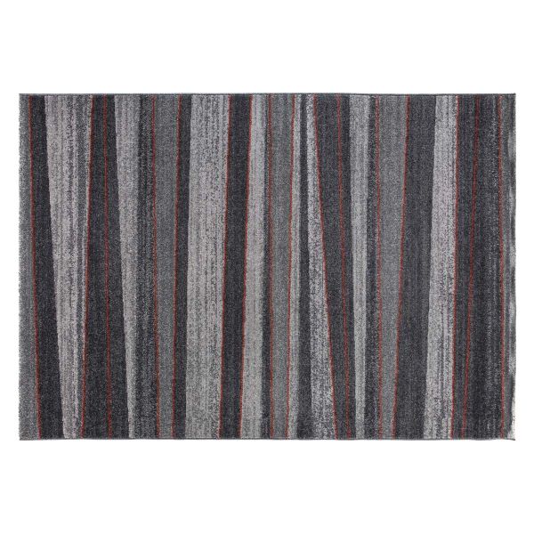 HOMCOM Teppich Kurzflor Grau-Koralle 230 x 160 x 0,6 cm