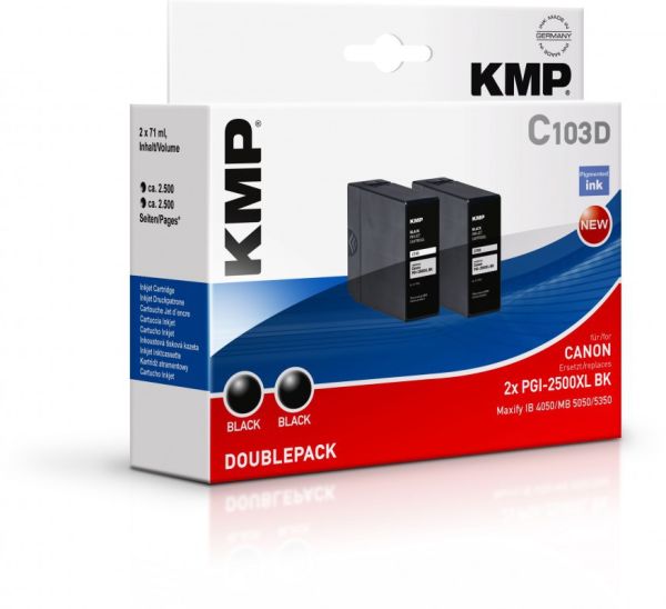 KMP C103D Tintenpatrone ersetzt Canon PGI2500XLBK (9254B001)