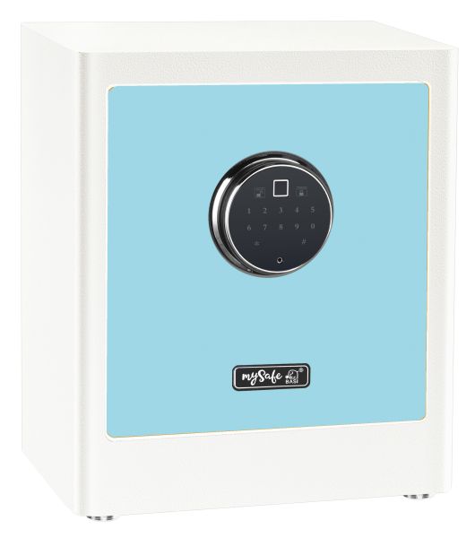 Elektronik-Möbel-Tresor - mySafe Premium 350 - Code/Fingerprint - Blau/Weiß