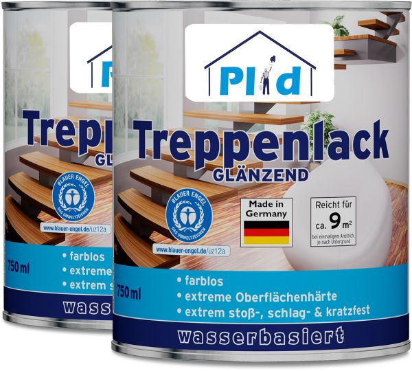 Premium Treppenlack Treppensiegel Klarlack Farblos Seidenglänzend Farblos - Glänzend
