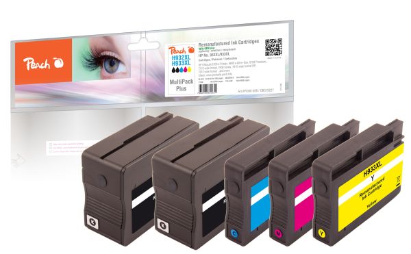 Peach Spar Pack Plus Tintenpatronen mit Chip kompatibel zu HP No. 932XL, No. 933XL