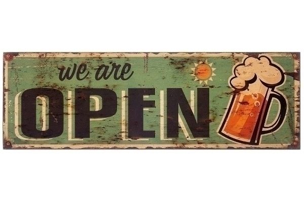 MyFlair Holzschild "We are open I"
