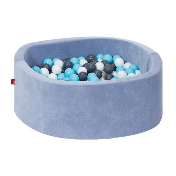 Knorrtoys Bällebad soft - "Soft blue" - 300 balls creme/grey/lightblue