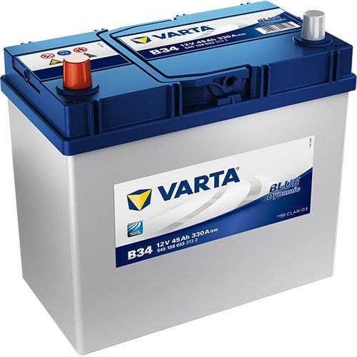 VARTA Blue Dynamic 5451580333132 Autobatterien, B34, 12 V, 45 Ah, 330 A
