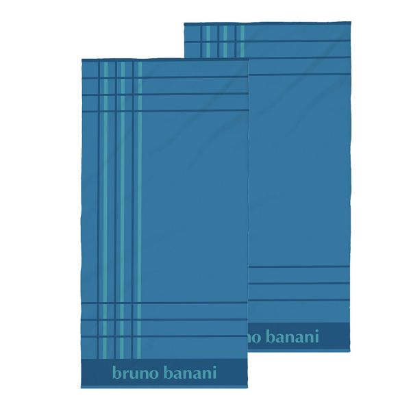 BRUNO BANANI Handtuch - ca. 50 x 100 cm, Smaragd/ Peacock Blue/ Mykonos Blue, 2er-Set 
