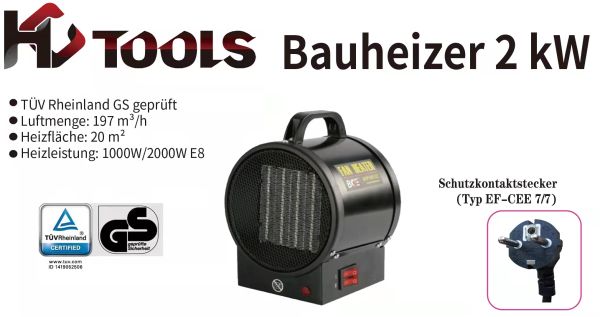 HC Tools Bauheizer 2 kW