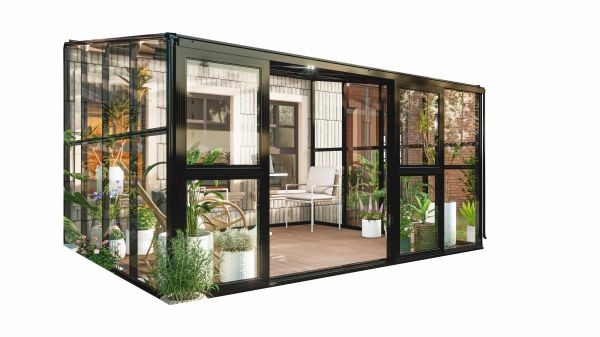 HC Home & Living Wintergarten mit Schiebtüren ,Terrassendach Veranda ca. 32 x 39,2 x 25 m