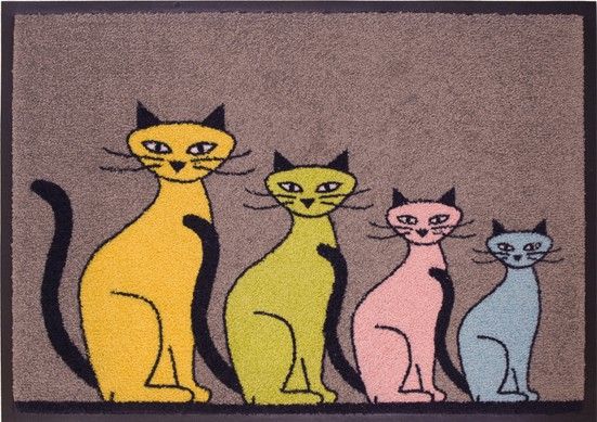 Akzente Design Schmutzfangmatte Katzenfamilie (50 x 70 cm)