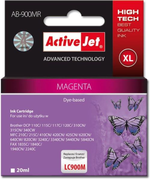 TIN ACTIVEJET AB-900MR Refill für Brother LC900M magenta