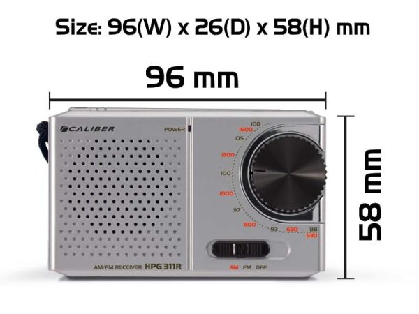 Caliber HPG 311R Taschenradio UKW Grau