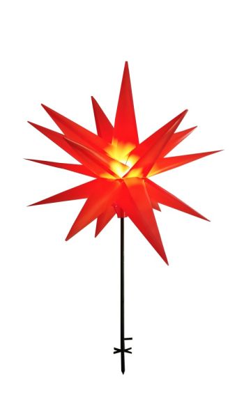 Star-Max LED-Kunststoff-Stern, Ø ca. 100 cm + ca. 120 cm Stab - Rot