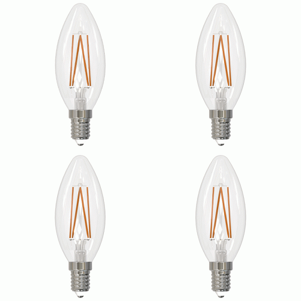 I-Glow LED-Filament-Leuchtmittel-Set, Kerze E14 klar - 4er-Set