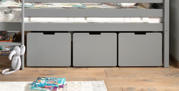 Vipack - Schubladen-Set, best. aus 3 Schubkästen auf Rollen, MDF grau lackiert