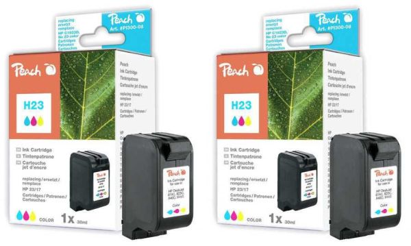 Peach Doppelpack Tintenpatronen color kompatibel zu Kodak, HP No. 23, C1823D