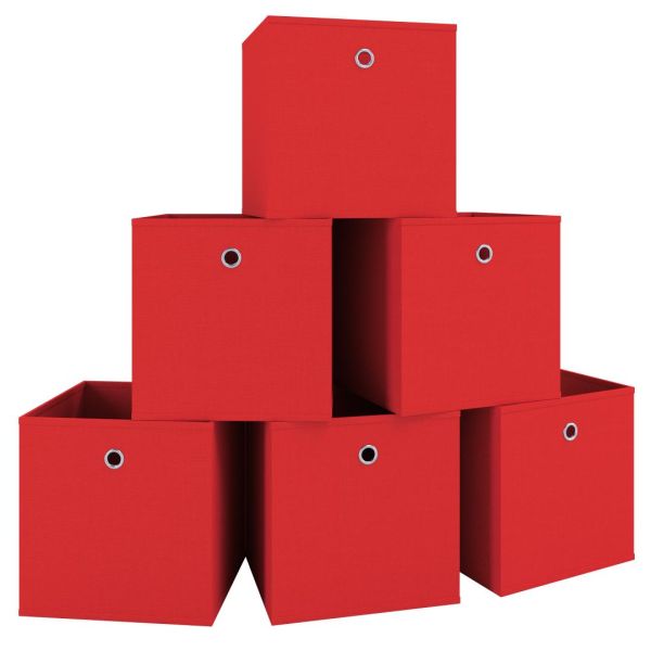 6er-Set Faltbox Klappbox "Boxas" - ohne Deckel Weiß-Natur