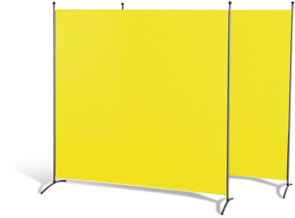 Grasekamp Doppelpack Stellwand 180x180 cm - gelb - Paravent Raumteiler Trennwand Sichtschutz
