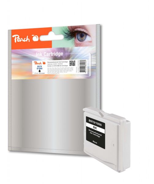 Peach XL-Tintenpatrone schwarz kompatibel zu Brother LC-1000, LC-970
