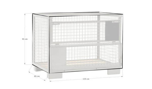 Grasekamp Abdeckhaube Gitterbox 125 x 85 x 95 cm PVC Transparent wasserdicht UV stabil Schutzhaube