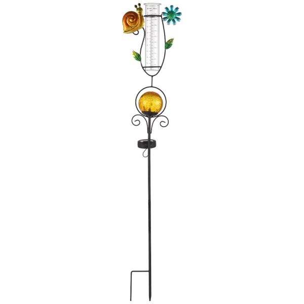 I-Glow LED-Solarstecker mit Regenmesser - Schnecke