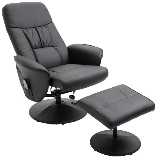 HOMCOM Massagesessel mit Fußhocker Massagesessel Relaxsessel TV-Sessel145°-Neigung Liegesessel Ergon