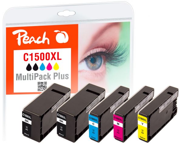Peach Spar Pack Plus Tintenpatronen ersetzt Canon PGI-1500XL