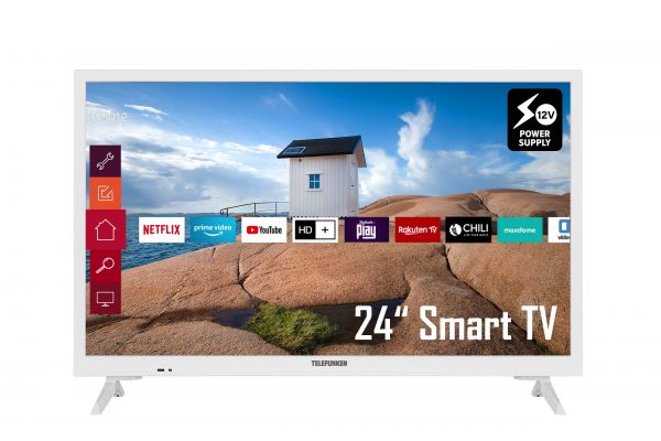 Telefunken XH24K550V-W 24 Zoll Fernseher / Smart TV (HD, HDR, Triple-Tuner, 12V) - 6 Monate HD+