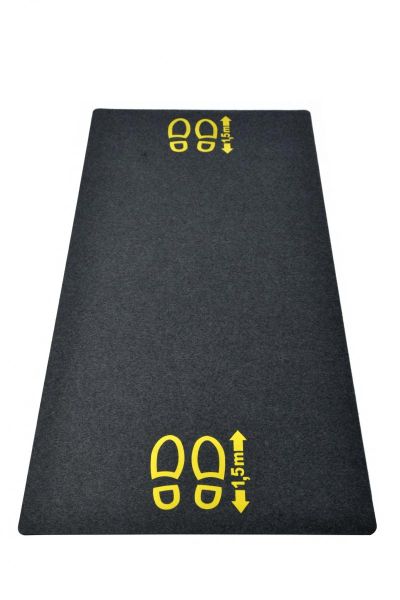 acerto Bodenschutzmatte mit Hinweis „1,5m Abstand“ aus recyceltem Gummi 180x80cm