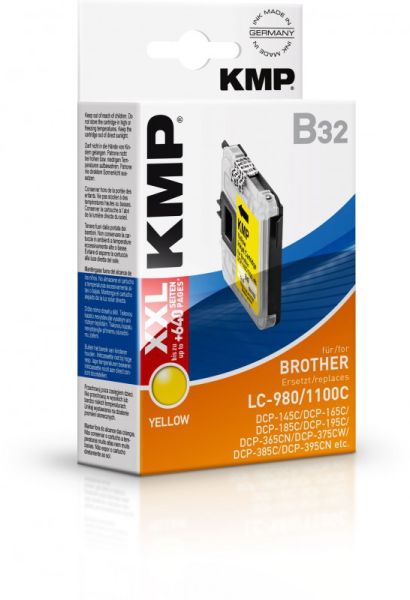 KMP B32 Tintenpatrone ersetzt Brother LC980Y/LC1100Y