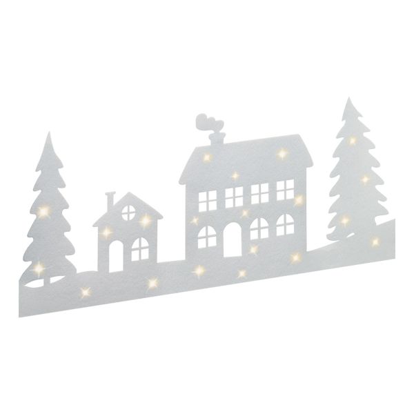 I-Glow LED-Filz-Weihnachtsdeko - Häuser & Tannenbäume