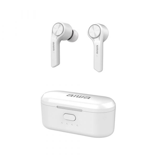 Aiwa ESP-350WT Weiß In-Ear Bluetooth Kopfhörer mit Ladestation IPX4 wasserdicht TWS