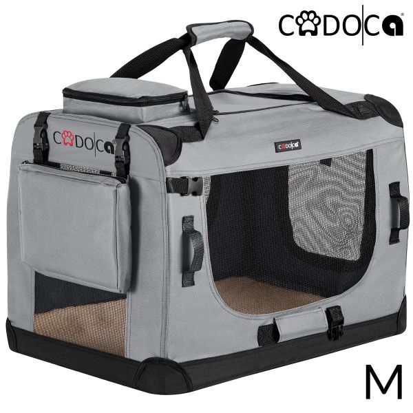Cadoca® Hundetransportbox Grau M 60x42x42cm