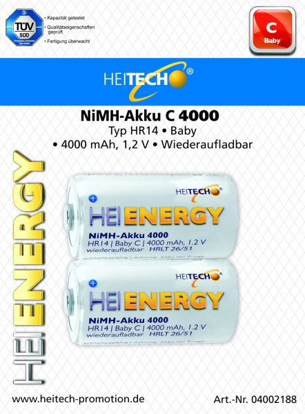 Heitech NIMH-Akku / HR 14 / Baby / 4000 mAh