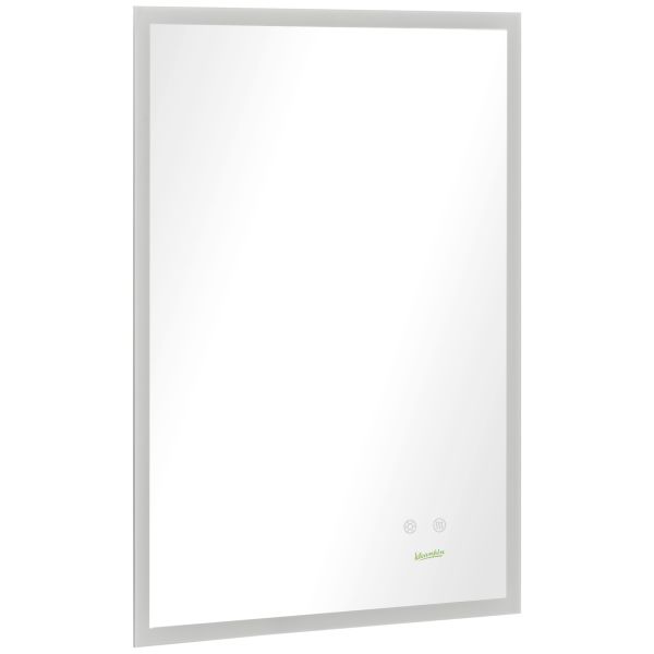 kleankin Badspiegel Wandspiegel LED Badezimmerspiegel mit Antibeschlag-Funktion