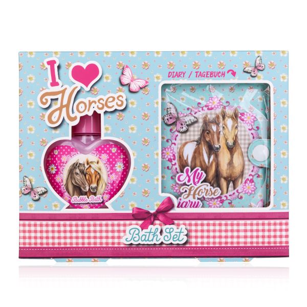 Badeset I LOVE HORSES in Geschenkbox
