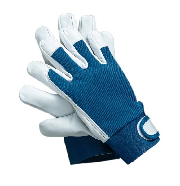 Powertec Garden Ziegenleder Handschuhe "U-Comfort", Größe 8 - Blau