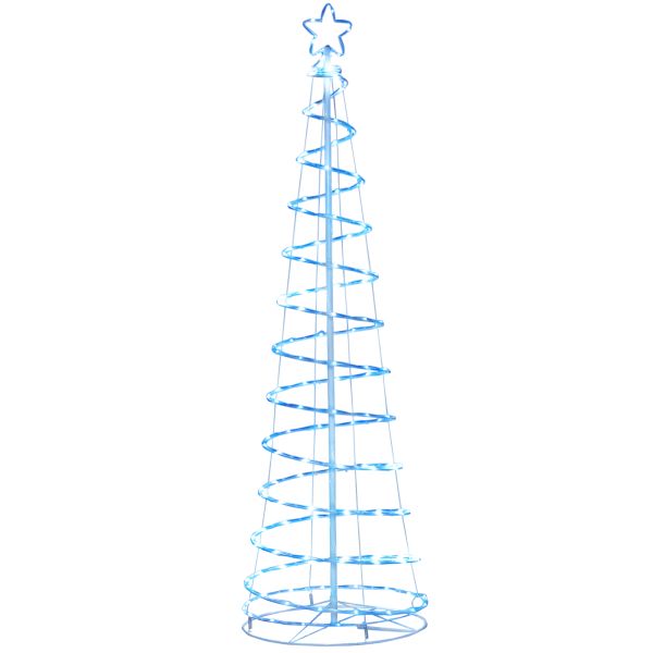 Outsunny LED Spiralbaum Weihnachtsbaum mit 135 Mini-Lichtern Christbaum Lichterbaum für Innen und Au