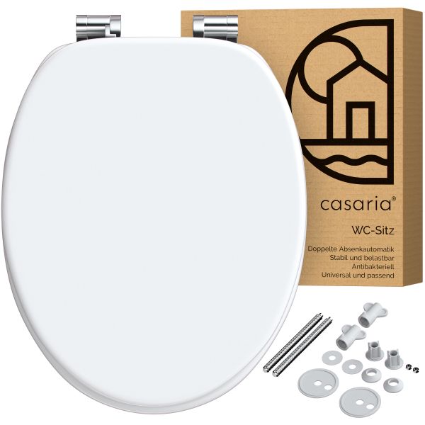 Casaria® Toilettensitz Weiß mit Absenkautomatik
