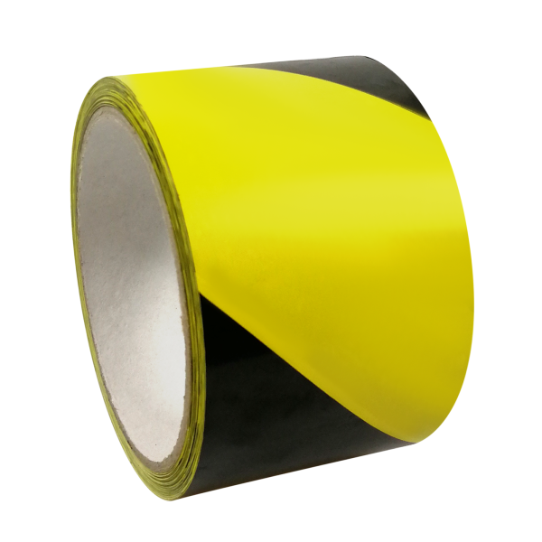 OM-Klebetechnik PVC Warnband gelb/schwarzt 6 Rollen