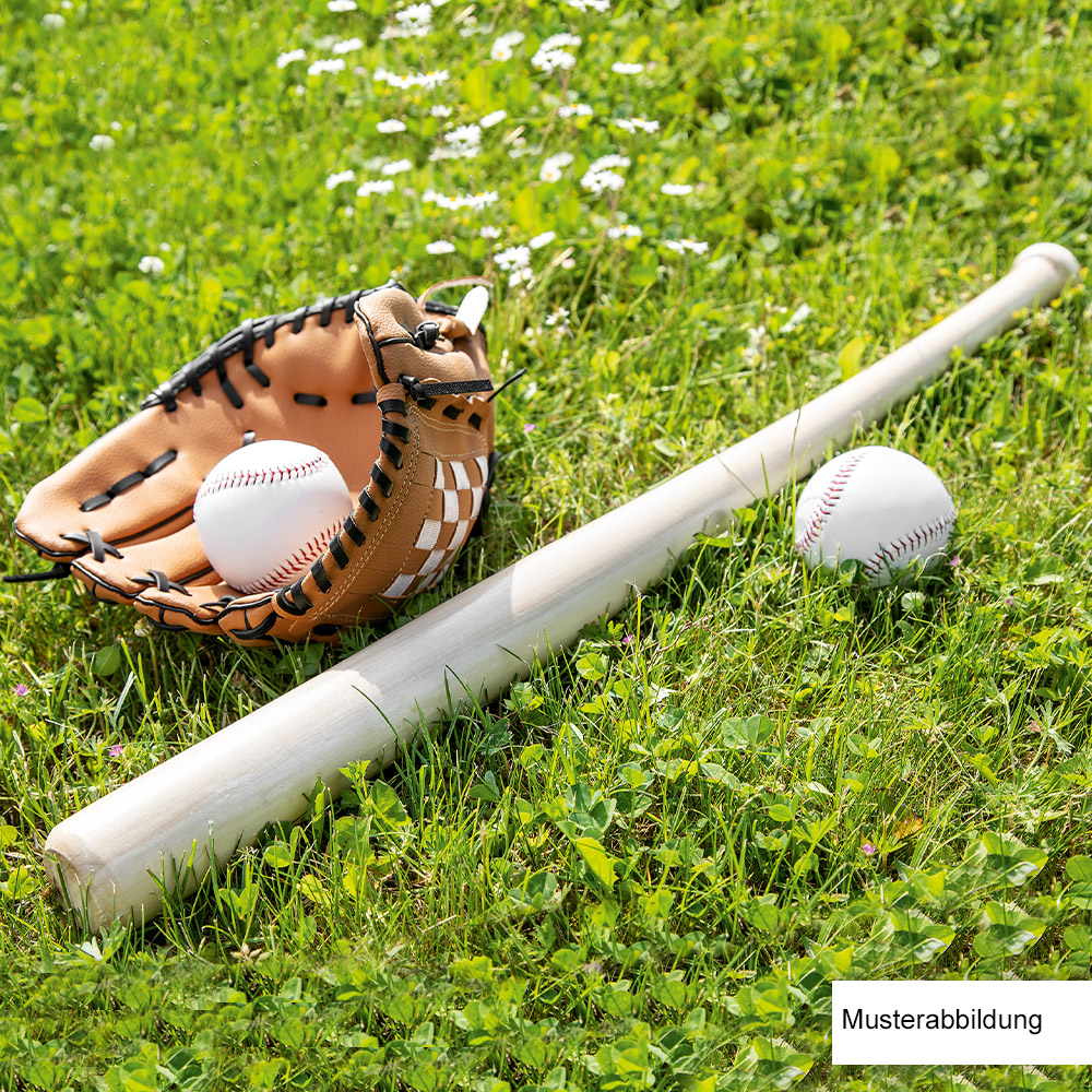 Sportset Sportgerät Baseballschläger inklusive Ball SCHWARZ Aluminium 65 cm lang 