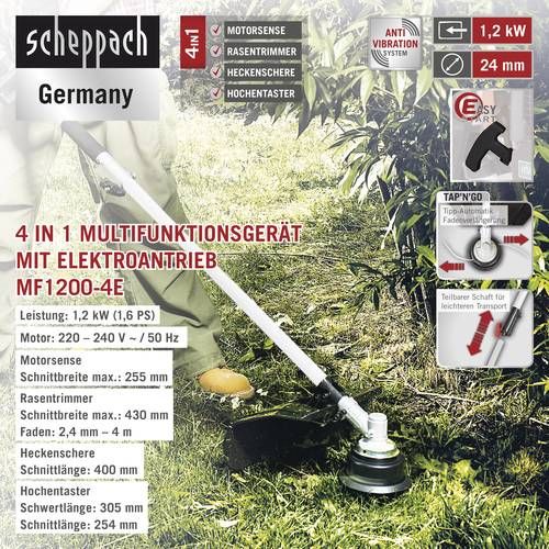 Scheppach 4in1 Elektro-Multifunktionsgerät MF 1200-4E
