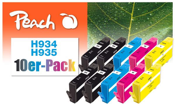 Peach 10er-Pack Tintenpatronen ersetzt HP No. 934, No. 935