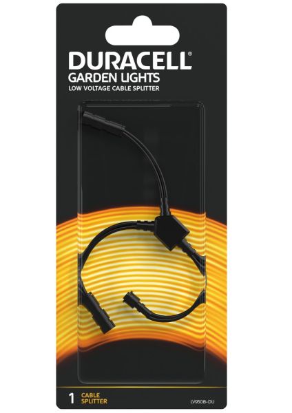 Duracell LED Niedervolt Gartensystem Splitter 1 auf 2, schwarz